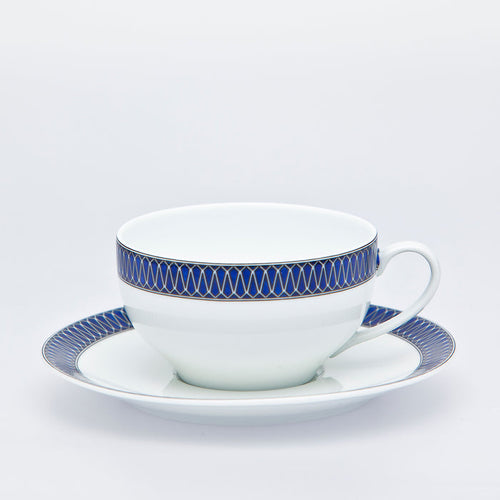 SKU# T200-VIE20797 - Blue Star Tea Saucer - Shape Recamier