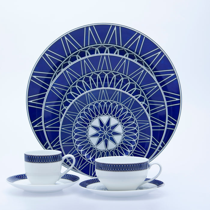 SKU# T200-VIE20797 - Blue Star Tea Saucer - Shape Recamier