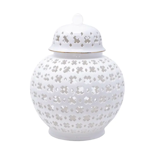 Small Ginger Jar White Lattice