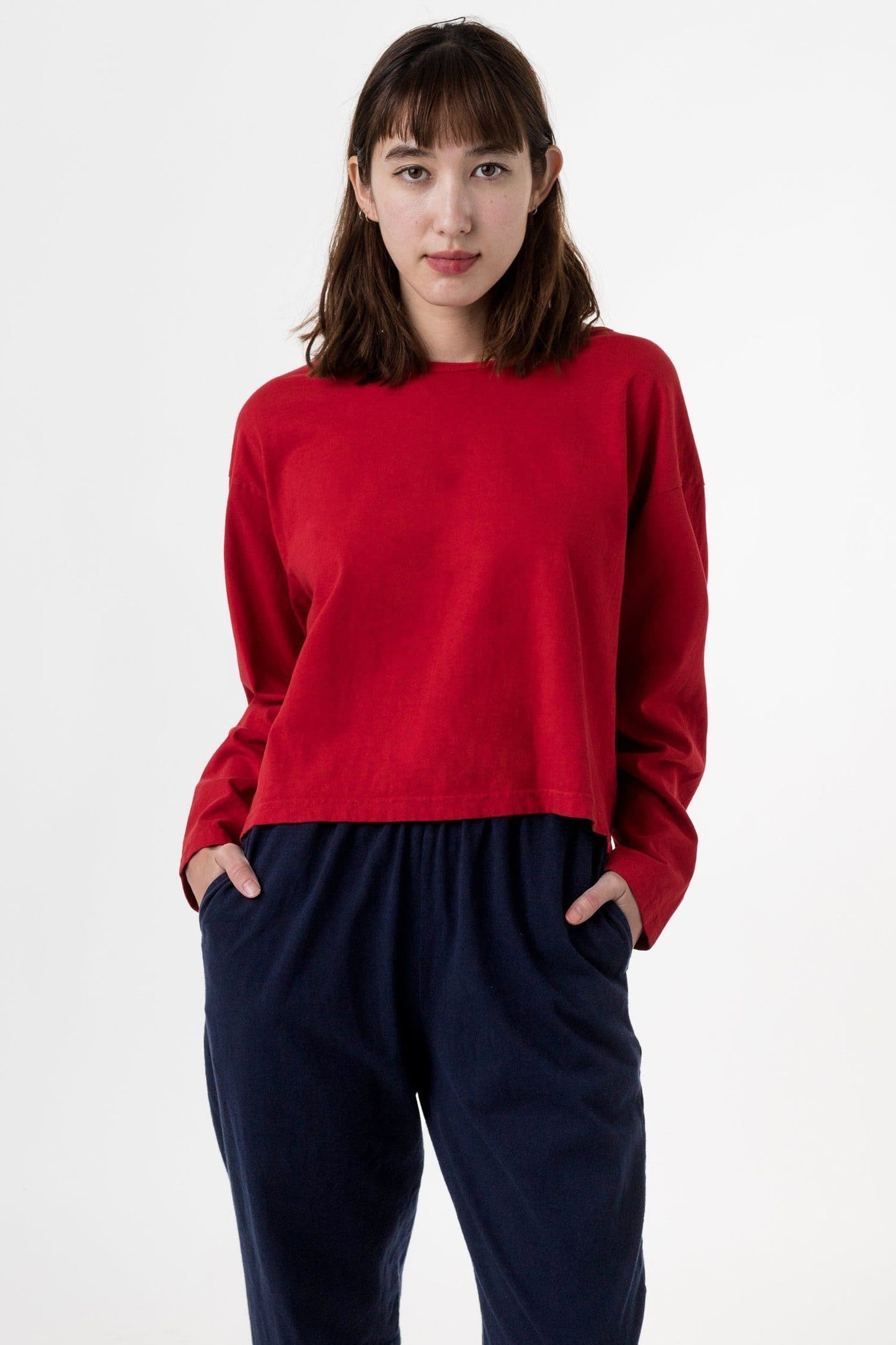 1839GD - Long Sleeve Garment Dye Cropped T-Shirt