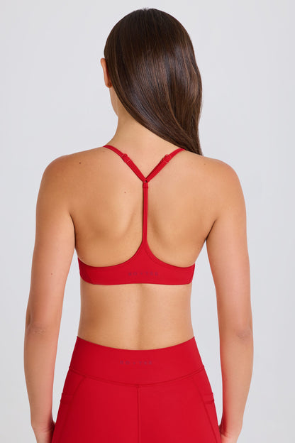 Soft Active Racerback Sports Bra in Strawberry
