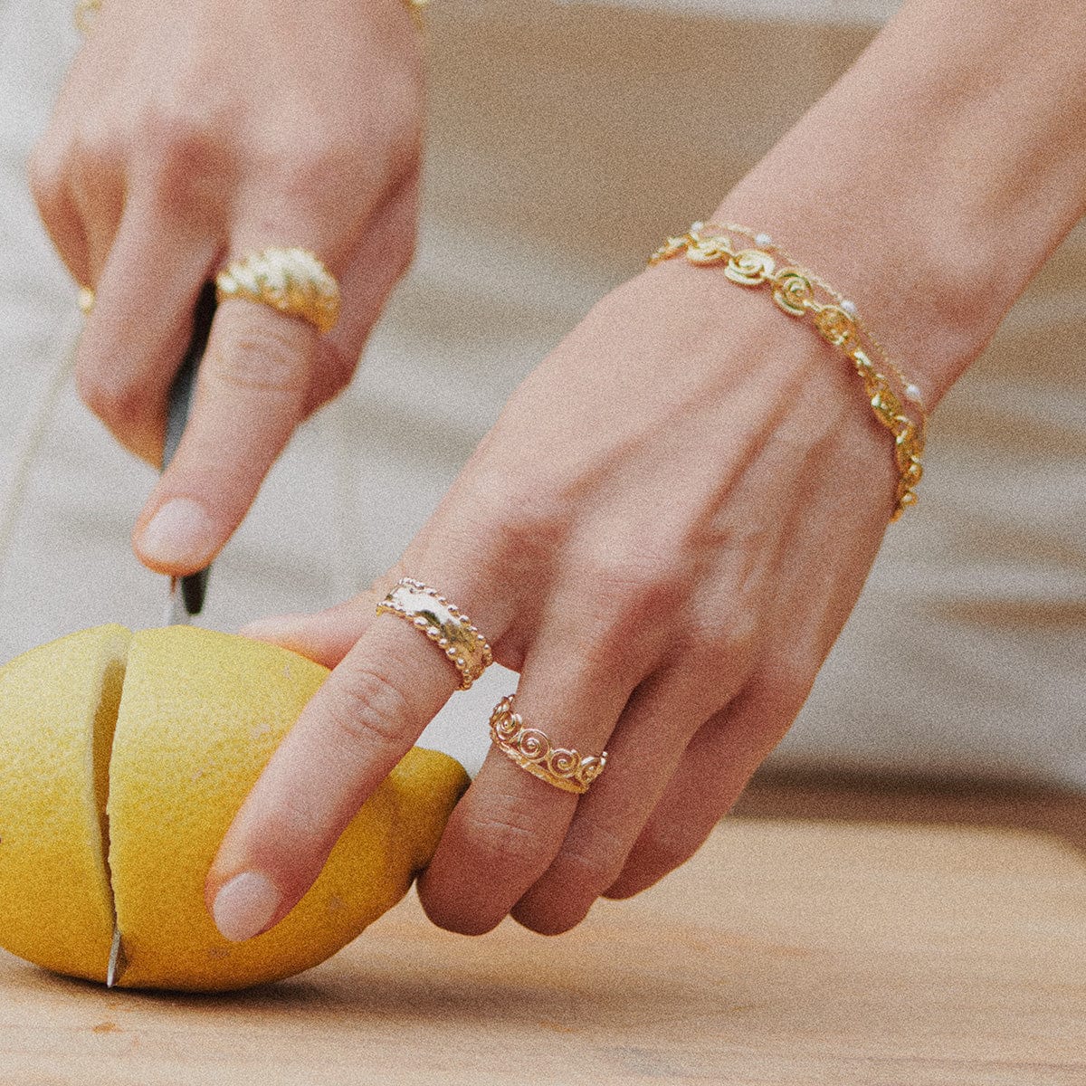 Sol Bracelet Layering Set 18ct Gold Plate
