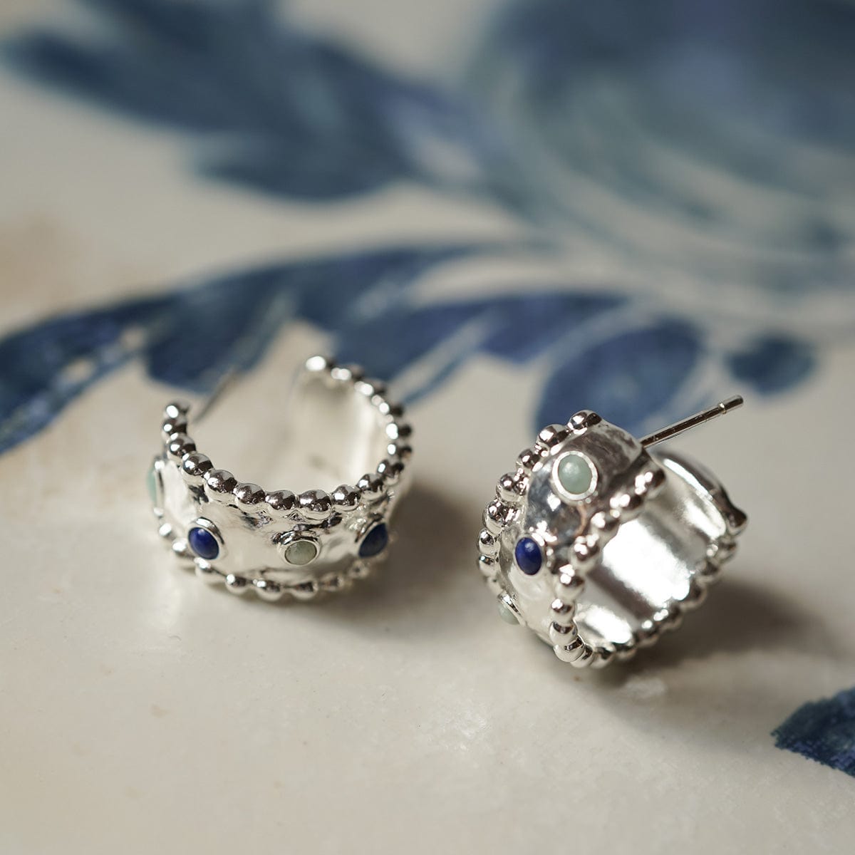 Sol Lapis Layering Set Sterling Silver