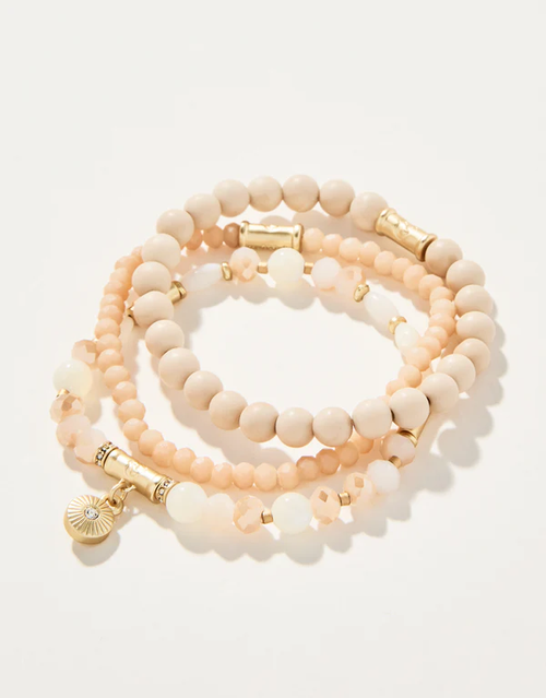 Sparkle Stretch Bracelet Stack Cream