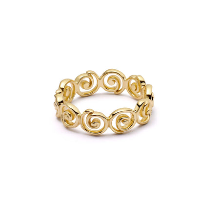 Spiral Band Ring 18ct Gold Plate