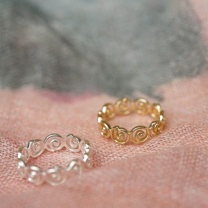 Spiral Band Ring 18ct Gold Plate