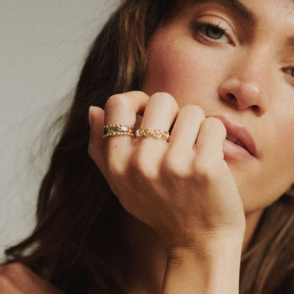 Spiral Band Ring 18ct Gold Plate