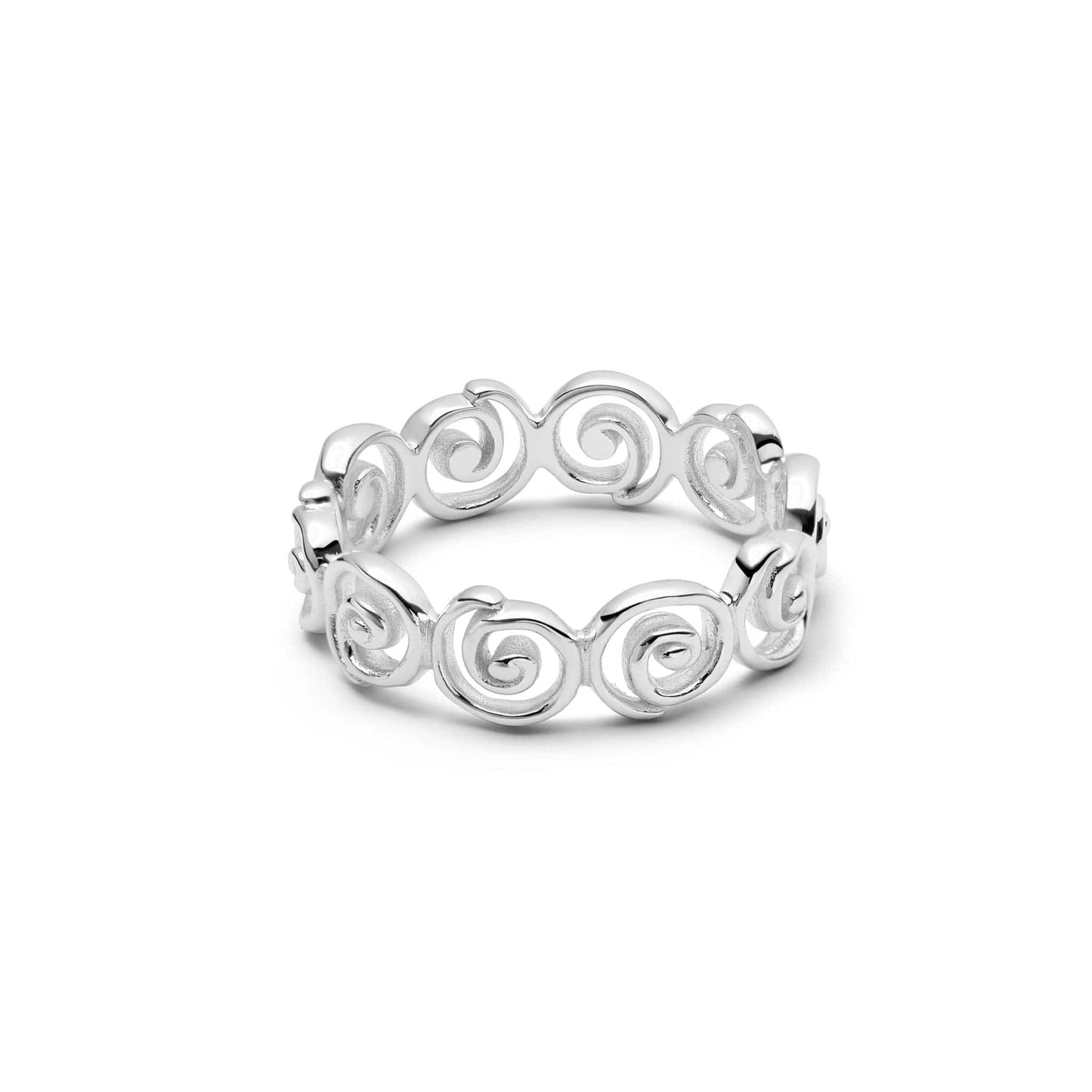 Spiral Band Ring Sterling Silver