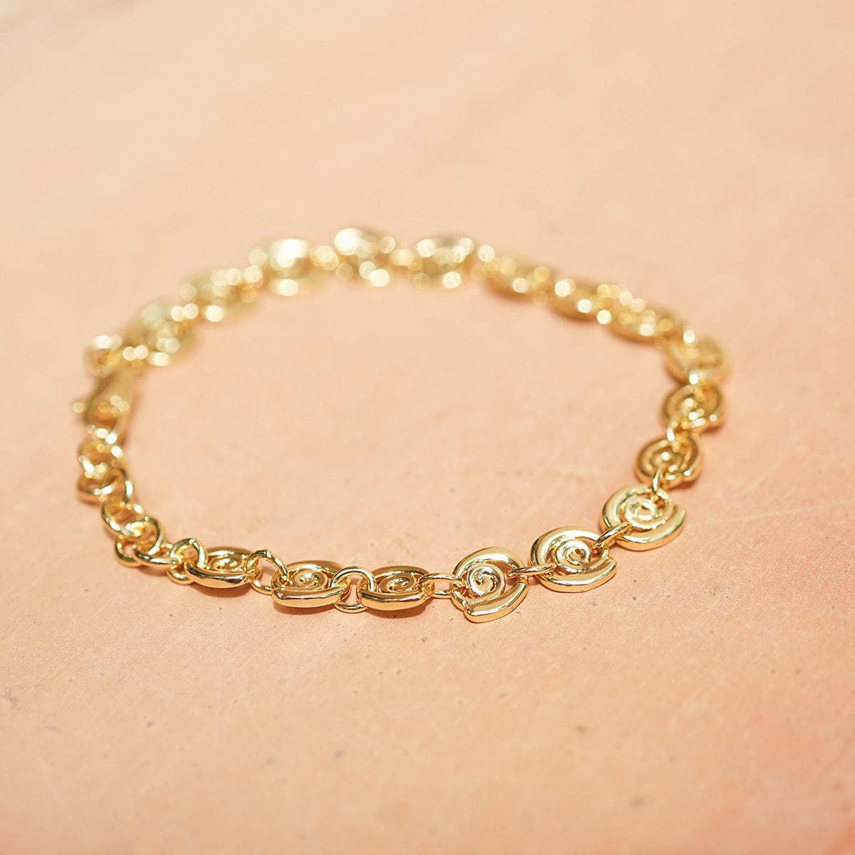 Spiral Chain Bracelet 18ct Gold Plate