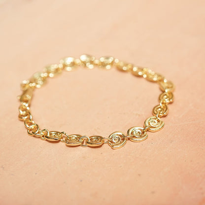 Spiral Chain Bracelet 18ct Gold Plate