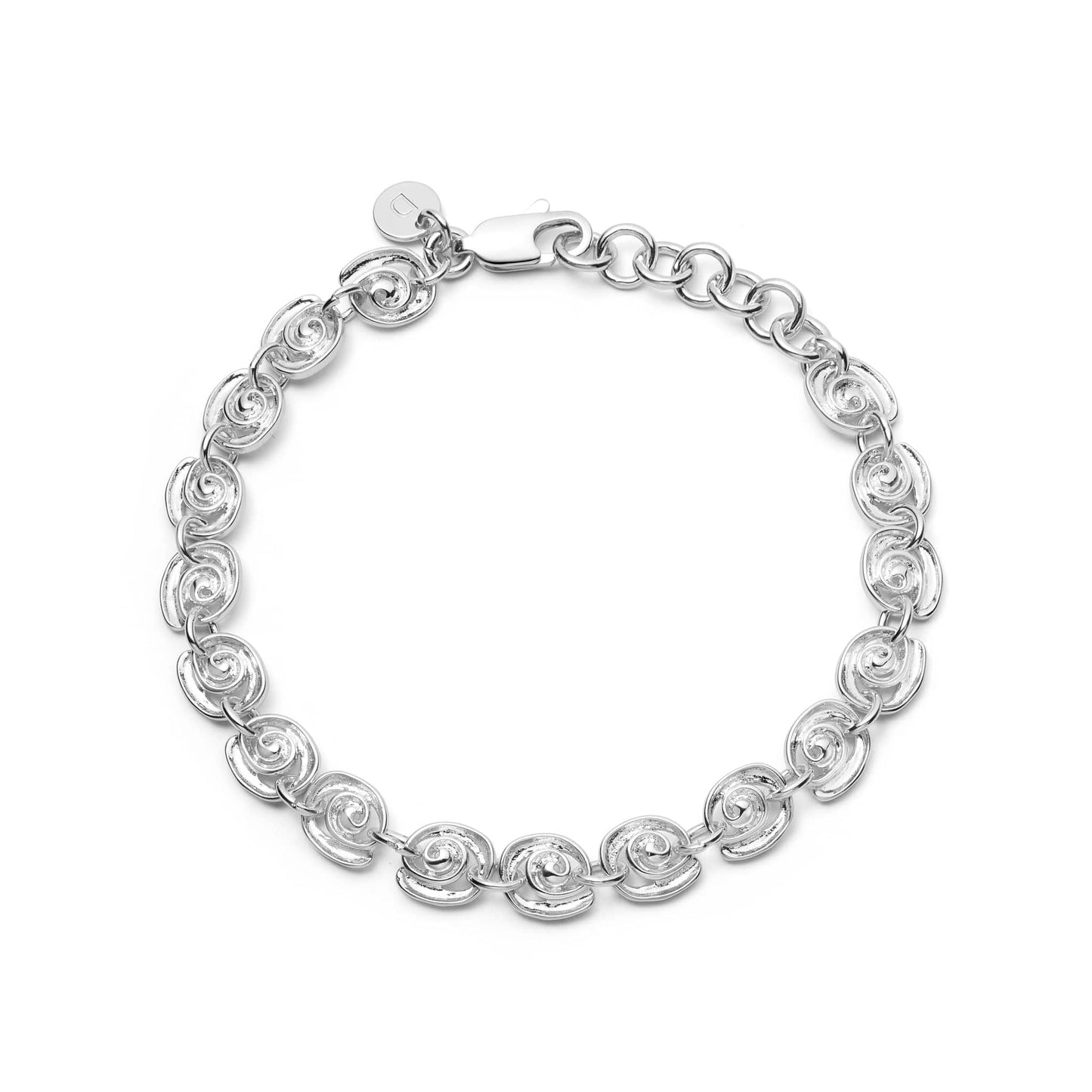 Spiral Chain Bracelet Silver Plate