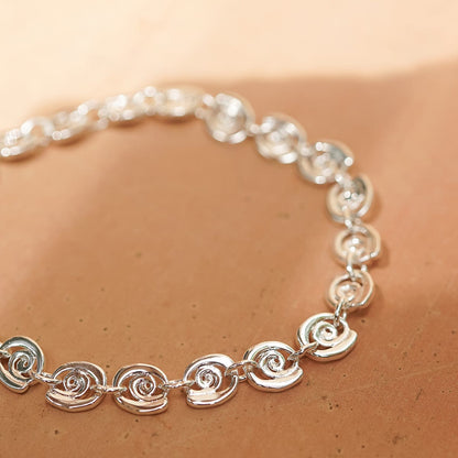 Spiral Chain Bracelet Silver Plate