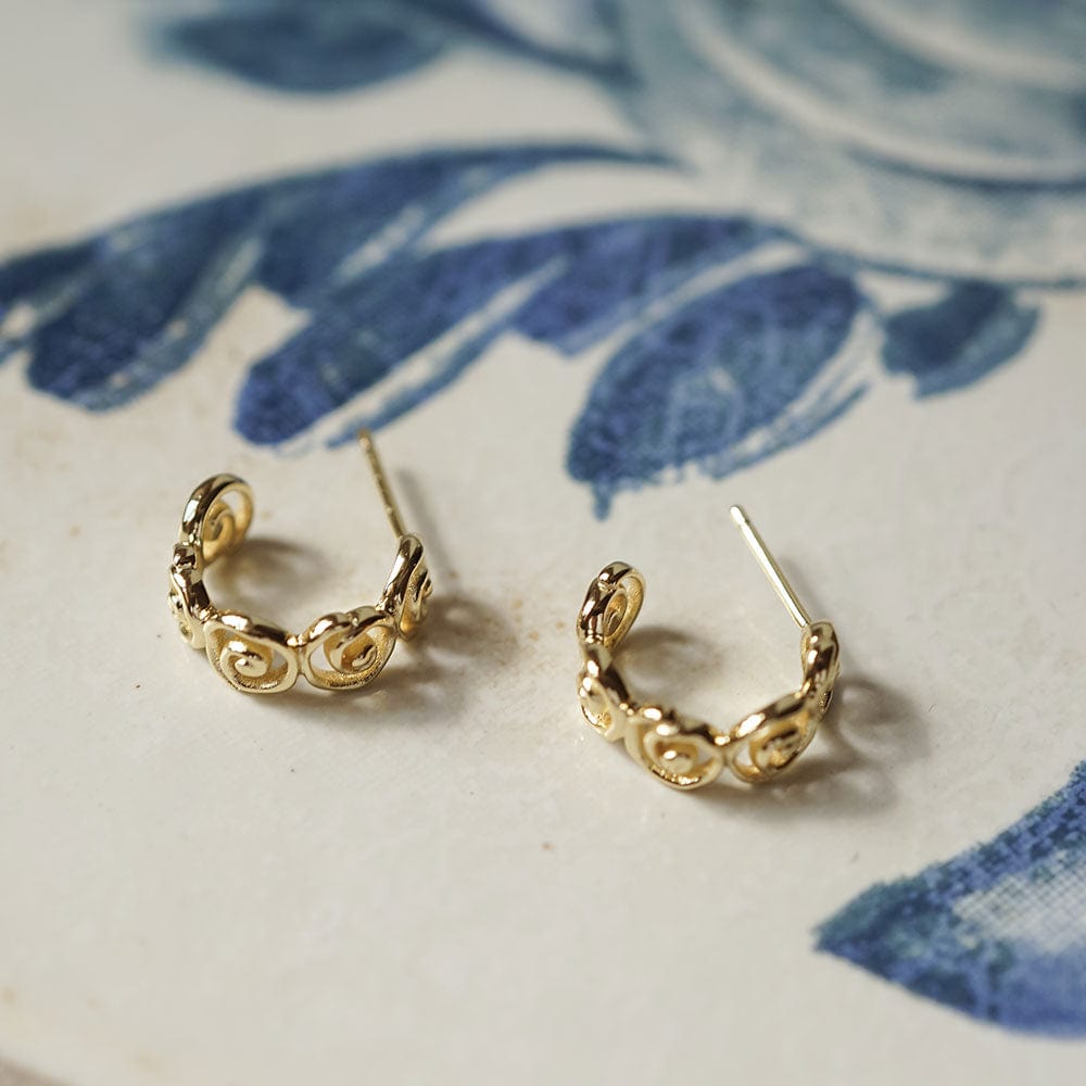 Spiral Hoop Earrings 18ct Gold Plate