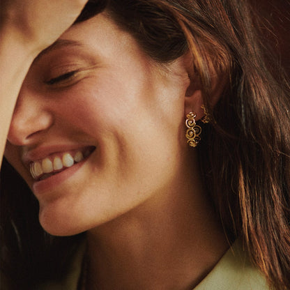 Spiral Hoop Earrings 18ct Gold Plate
