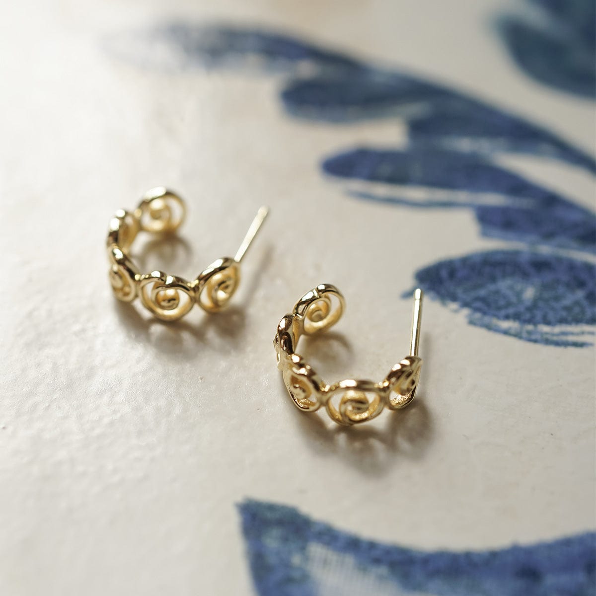 Spiral Hoop Earrings 18ct Gold Plate