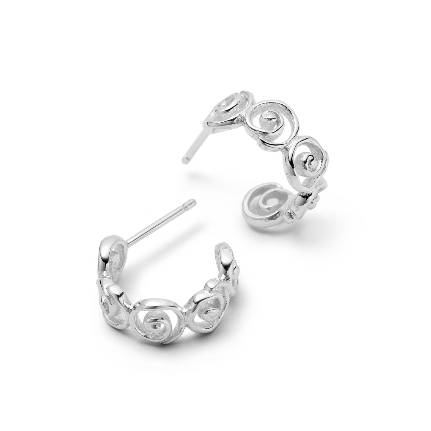 Spiral Hoop Earrings Sterling Silver