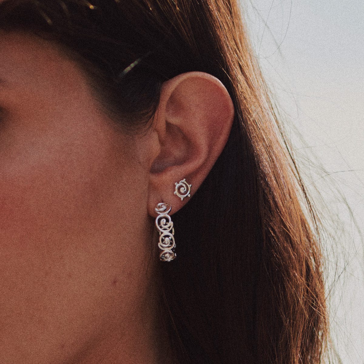 Spiral Hoop Earrings Sterling Silver