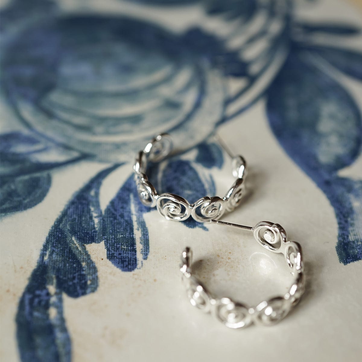 Spiral Hoop Earrings Sterling Silver