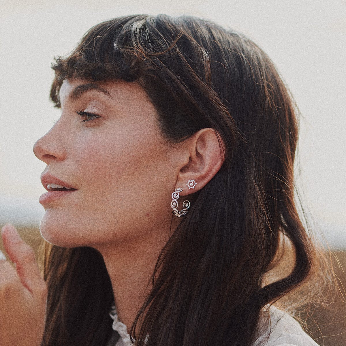 Spiral Hoop Earrings Sterling Silver