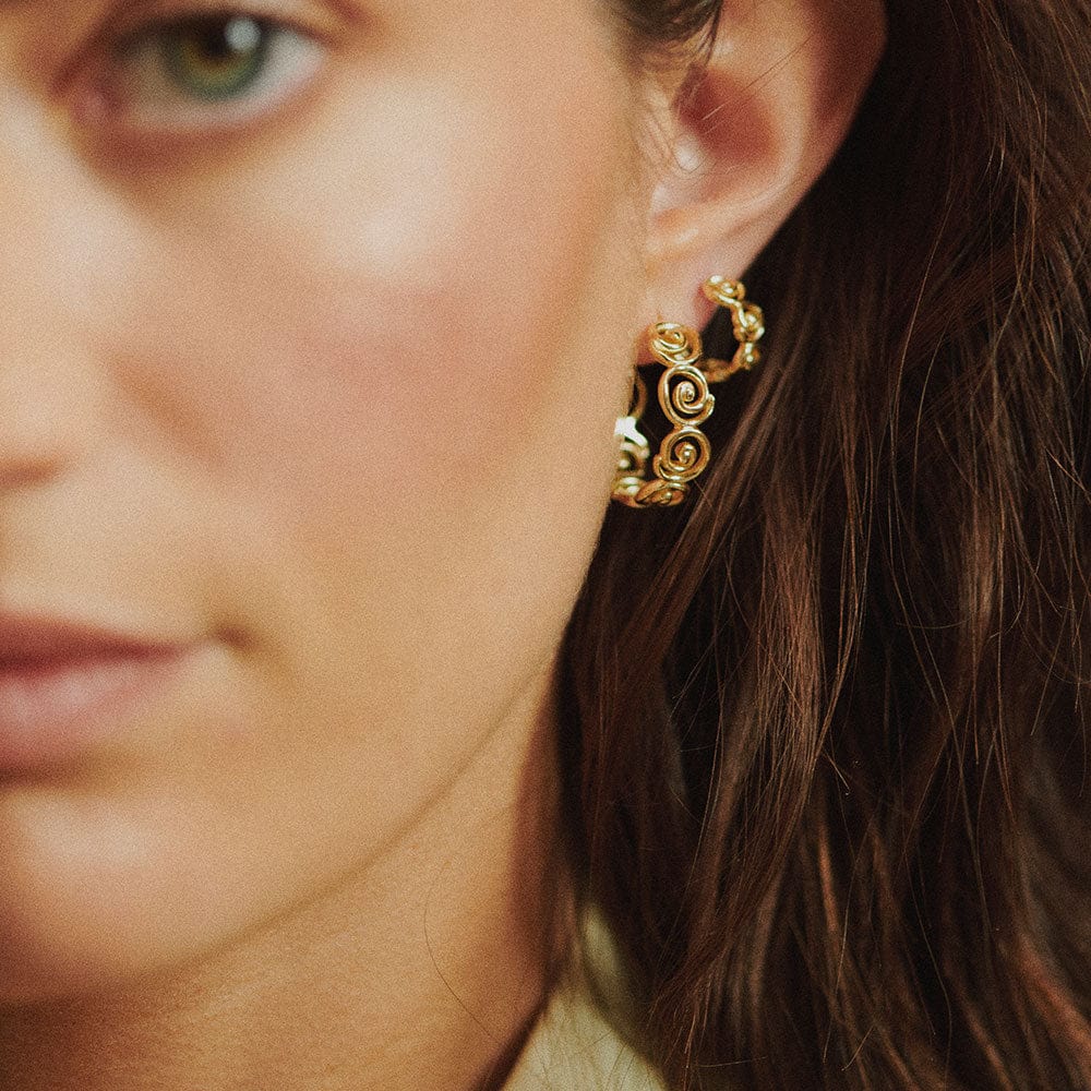 Spiral Mini Hoop Earrings 18ct Gold Plate
