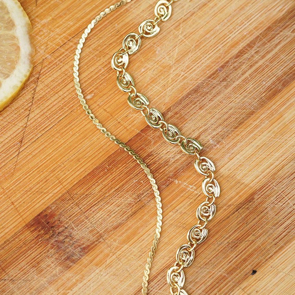 Spiral Snake Chain Bracelet 18ct Gold Plate
