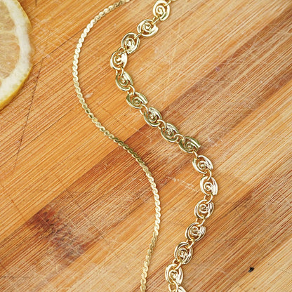 Spiral Snake Chain Bracelet 18ct Gold Plate