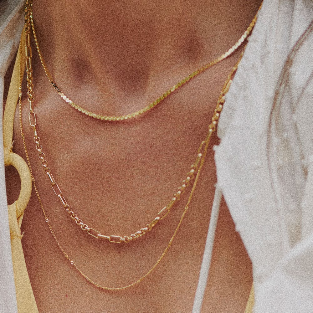 Spiral Snake Chain Necklace 18ct Gold Plate