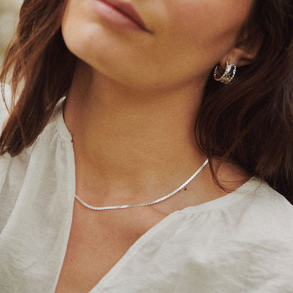 Spiral Snake Chain Necklace Sterling Silver