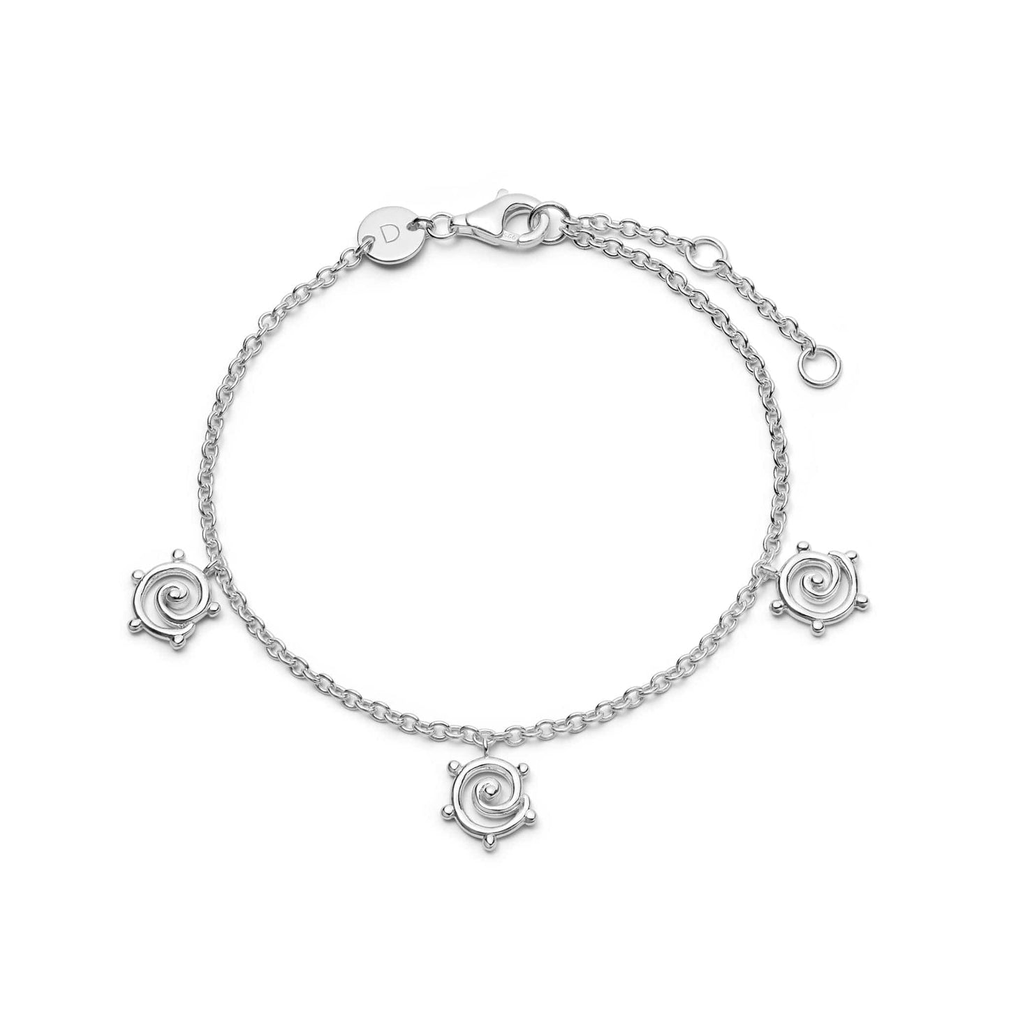 Spiral Sun Drop Bracelet Sterling Silver