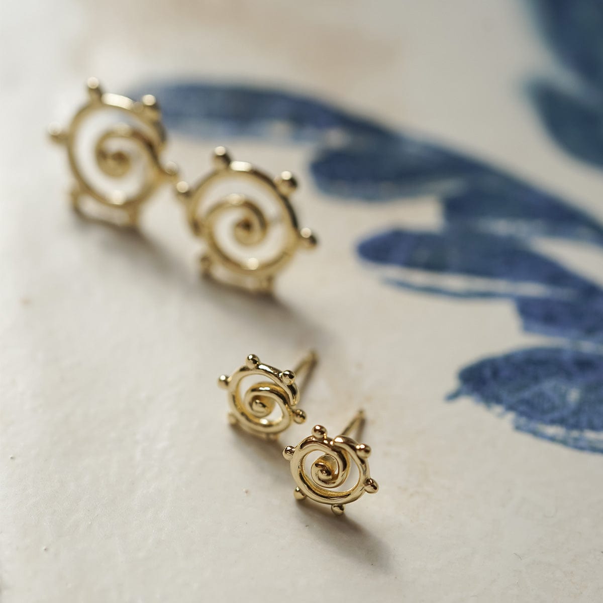 Spiral Sun Maxi Stud Earrings 18ct Gold Plate