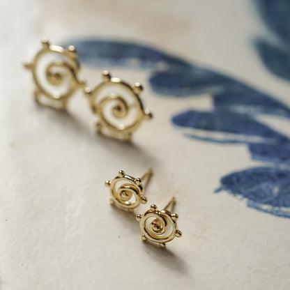 Spiral Sun Mini Stud Earrings 18ct Gold Plate