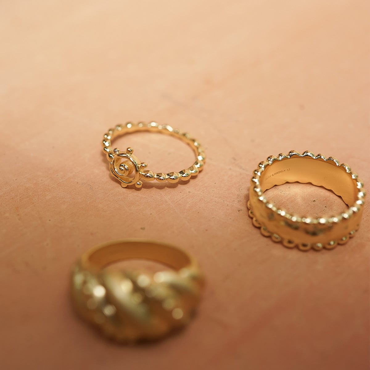 Spiral Sun Stacking Ring 18ct Gold Plate