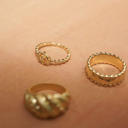 Spiral Sun Stacking Ring 18ct Gold Plate