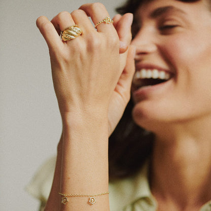 Spiral Sun Stacking Ring 18ct Gold Plate