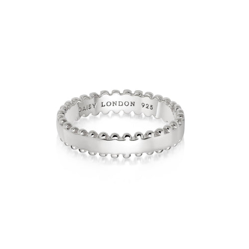 Beaded Band Ring Sterling Silver