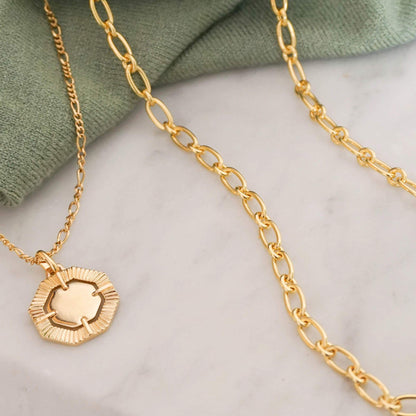 Chunky Linked Chain Necklace 18ct Gold Plate