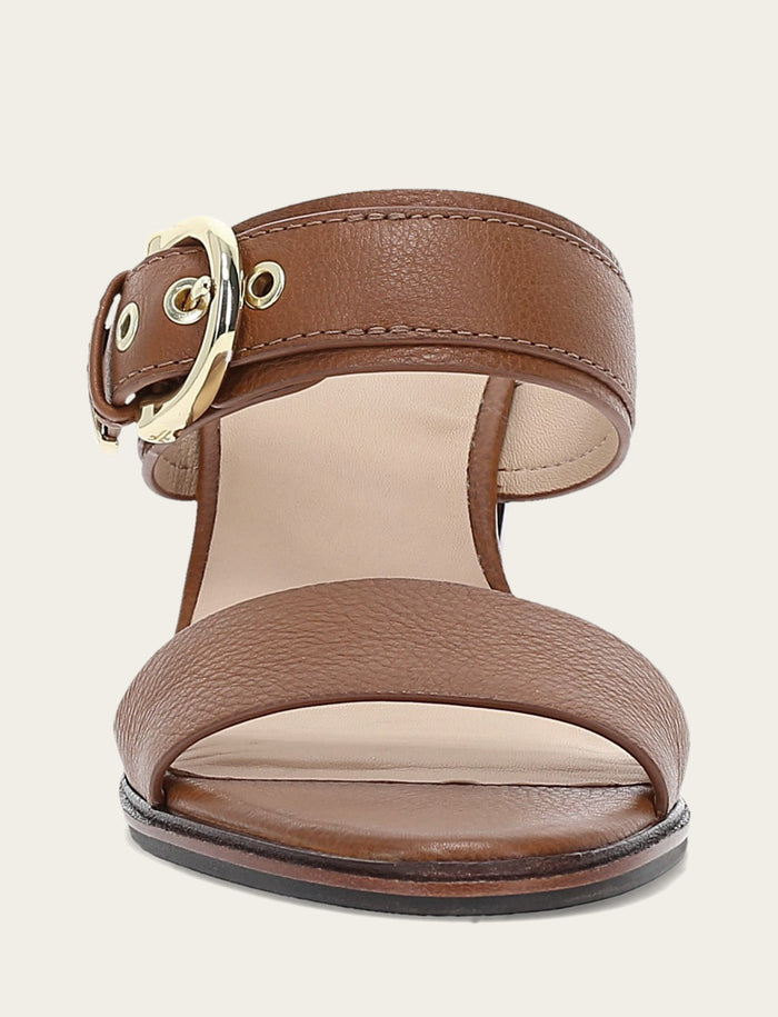 Stella Buckle Slide - Dark Latte - Front