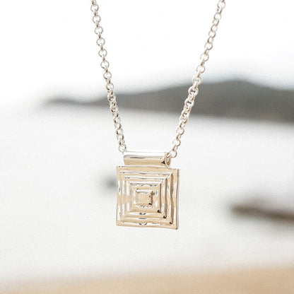 Strata Triple Drop Earrings & Necklace Set Silver Plate