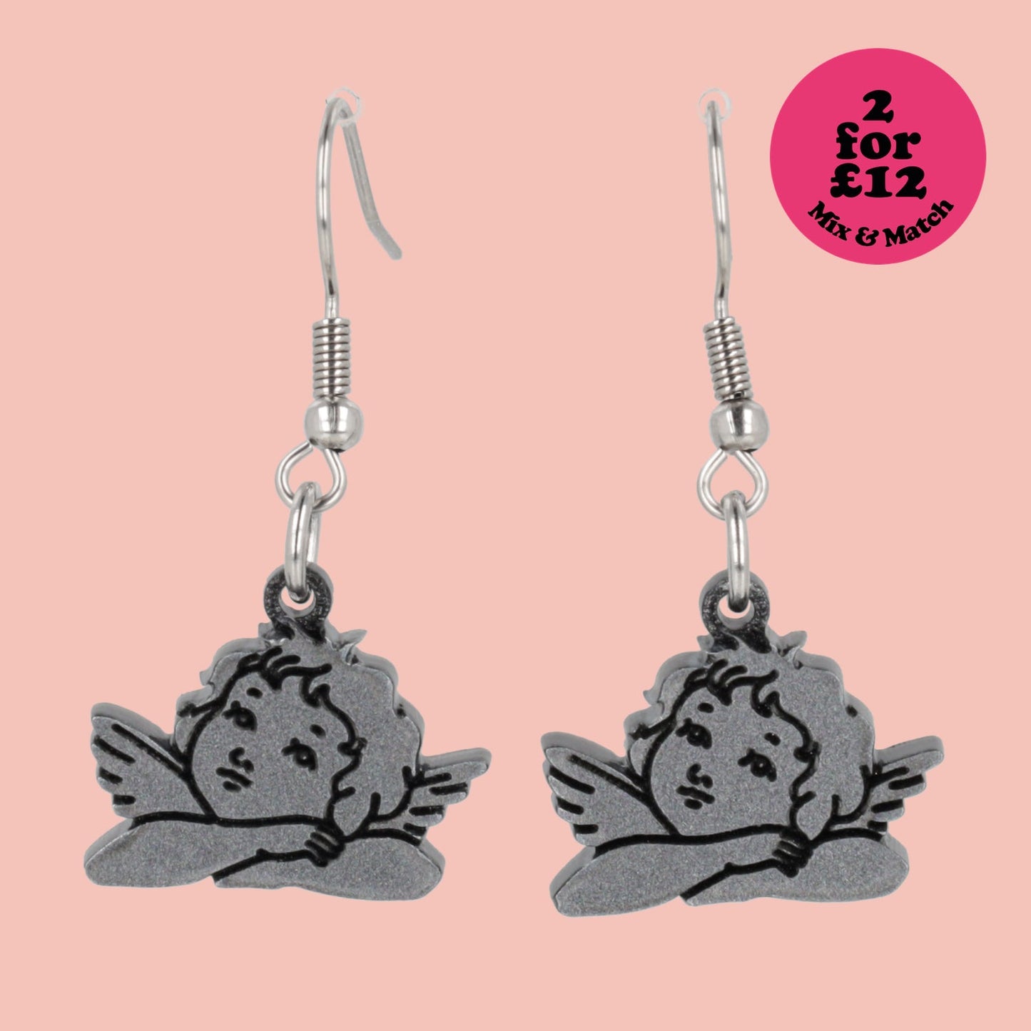 Stupid Cupid Earrings - Silver