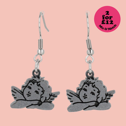 Stupid Cupid Earrings - Silver