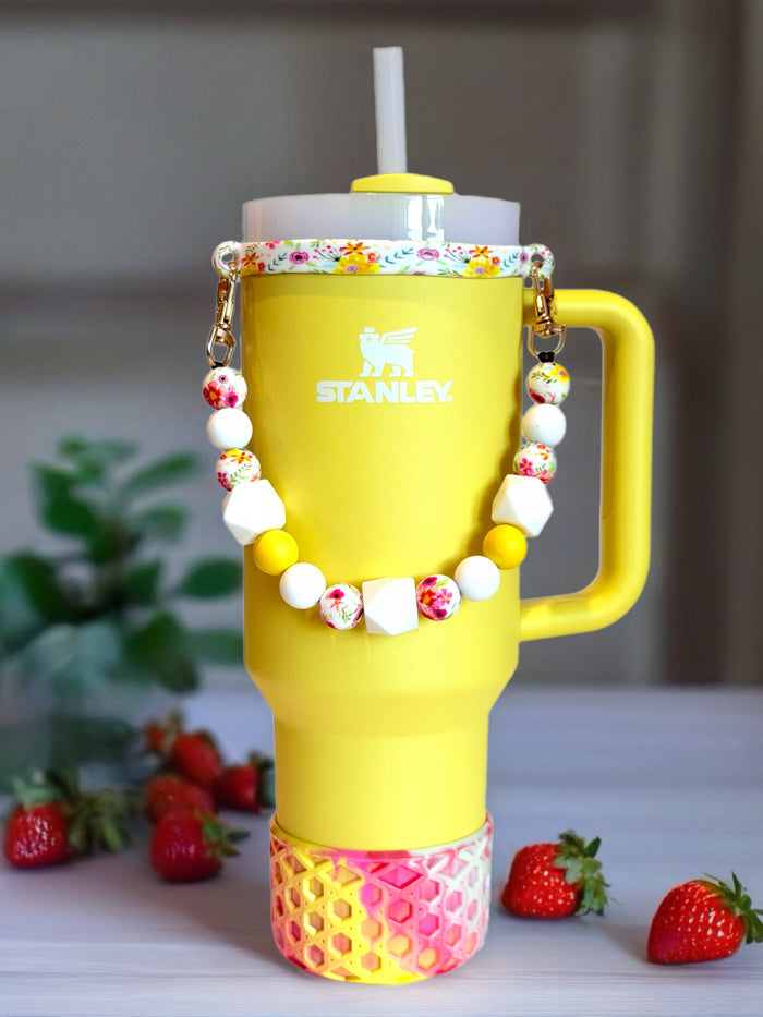 Summer Floral Tumbler Charm Necklace