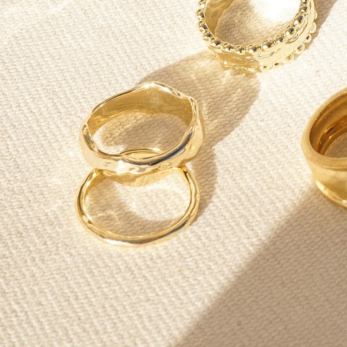 Summer Icons Ring Stack 18ct Gold Plate