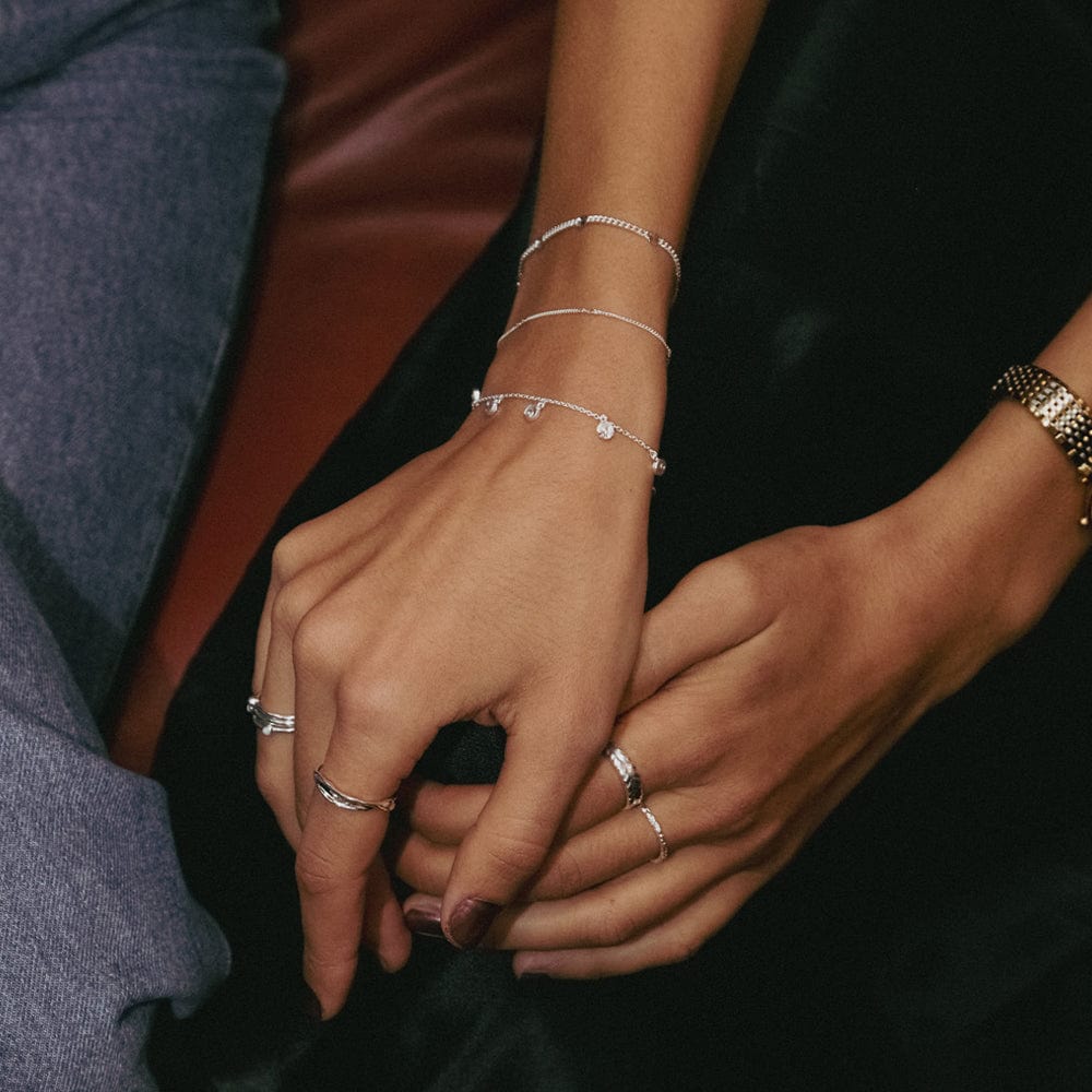 Estée Lalonde Sunburst Friendship Bracelet Stack Sterling Silver