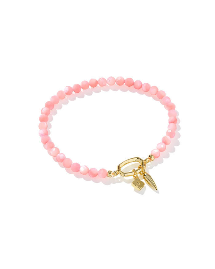 Sylvia Stretch Bracelet Pink Chalcedony Gold