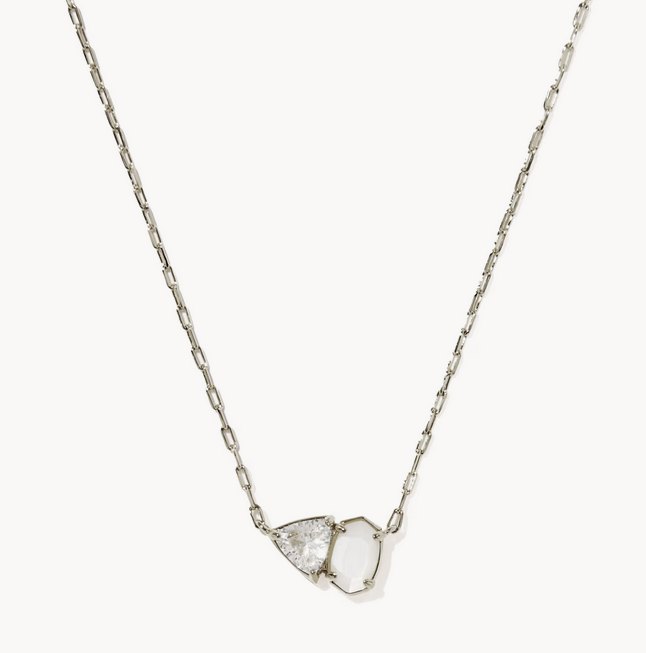 Tatum Short Pendant Necklace Neutral Mix Silver