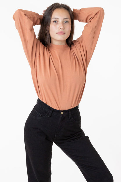 1406GD Unisex - Long Sleeve Garment Dye Mockneck T-Shirt
