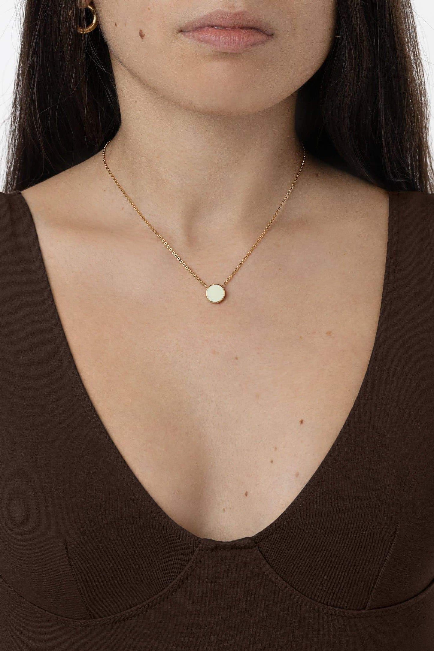 NCKES90 - 9mm Enamel Stud Necklace