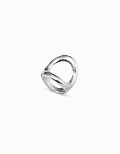 THE ONE Ring Silver Oval Circle Size 8