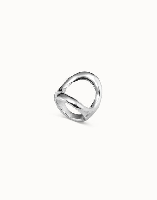 THE ONE Ring Silver Oval Circle Size 8