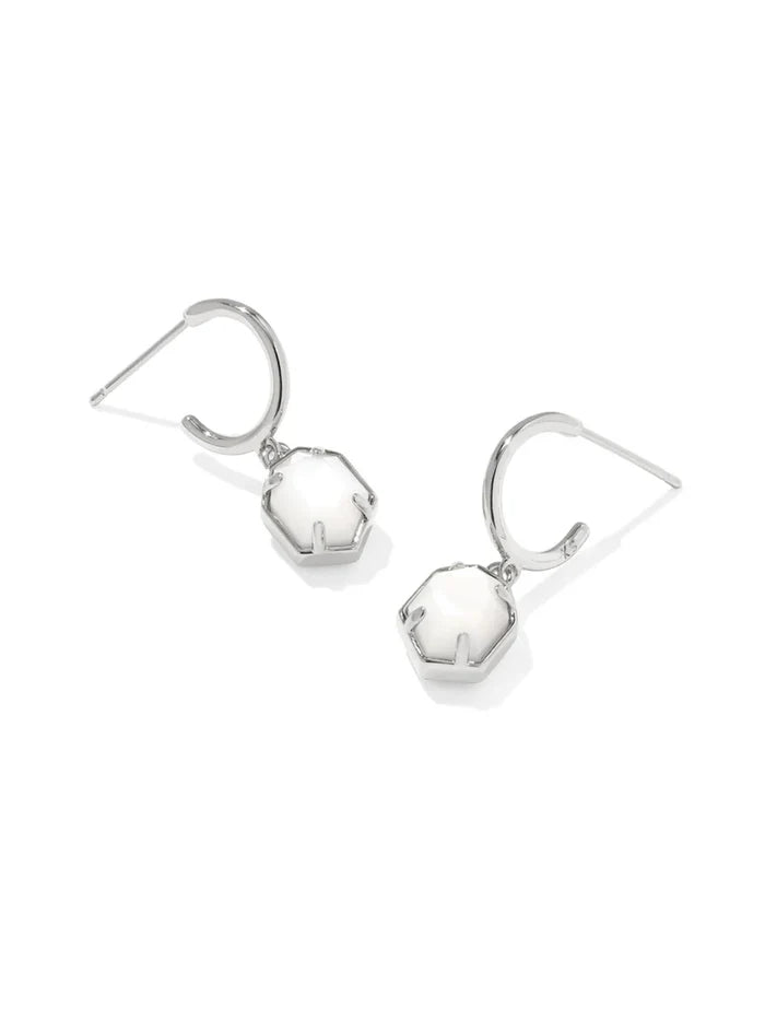 Toman Huggie Earrings Silver Ivory MOP